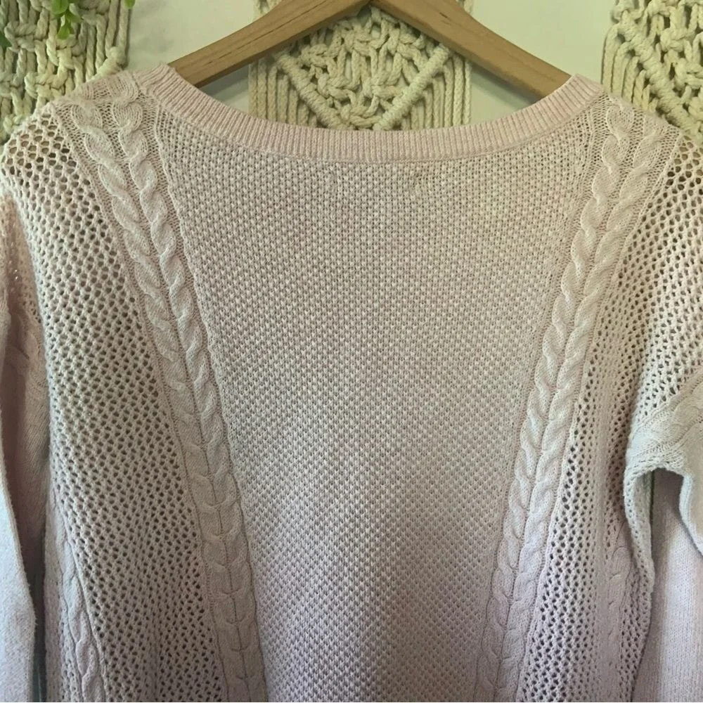 AMERICAN EAGLE Women's Two Toned Ombré Open Knit Sweater Pink Size Small